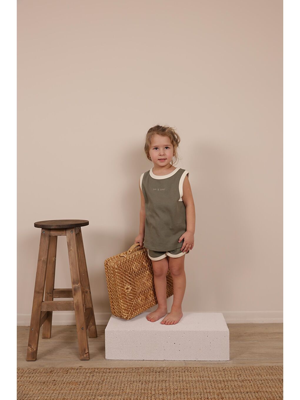 Haki Unisex Atlet Şort Takım