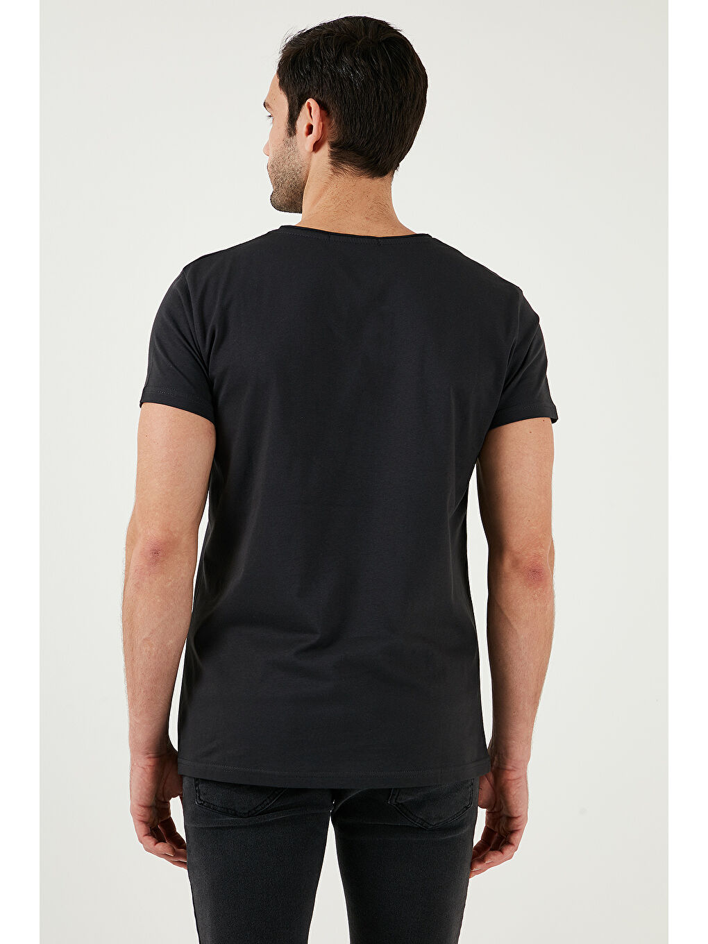 Buratti Gri % 100 Pamuk Slim Fit V Yaka Basic Tişört 5412001 - 5