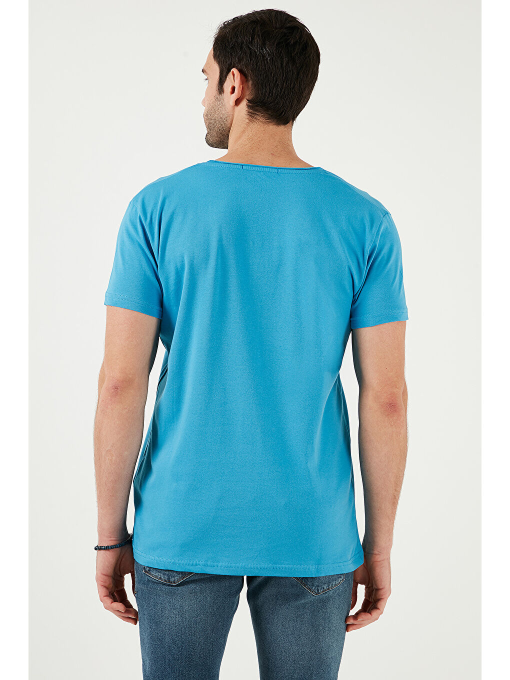 Buratti Indigo % 100 Pamuk Slim Fit V Yaka Basic Erkek Tişört 5412001 - 6