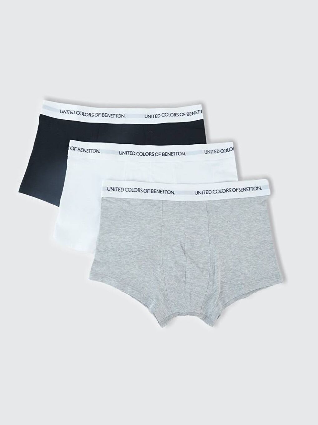 Erkek Gri Mix Beli Logo Detaylı 3'lü Boxer Seti