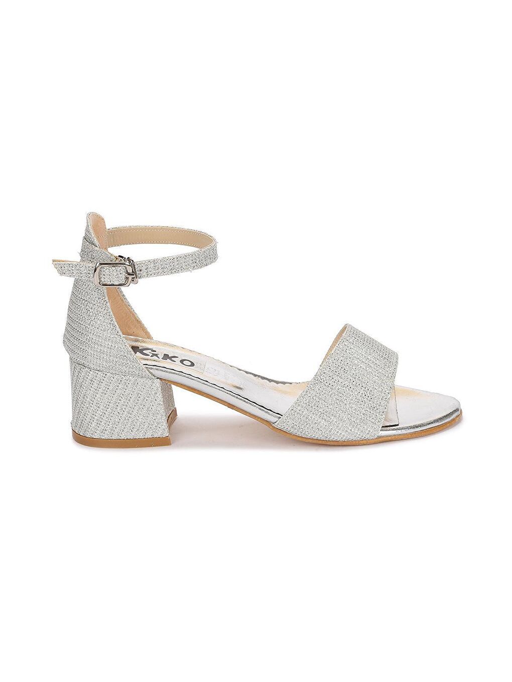 KİKO Gri Alexa Günlük Kız Çocuk 3 Cm Topuklu Sandalet Abiye Ayakkabı - 3