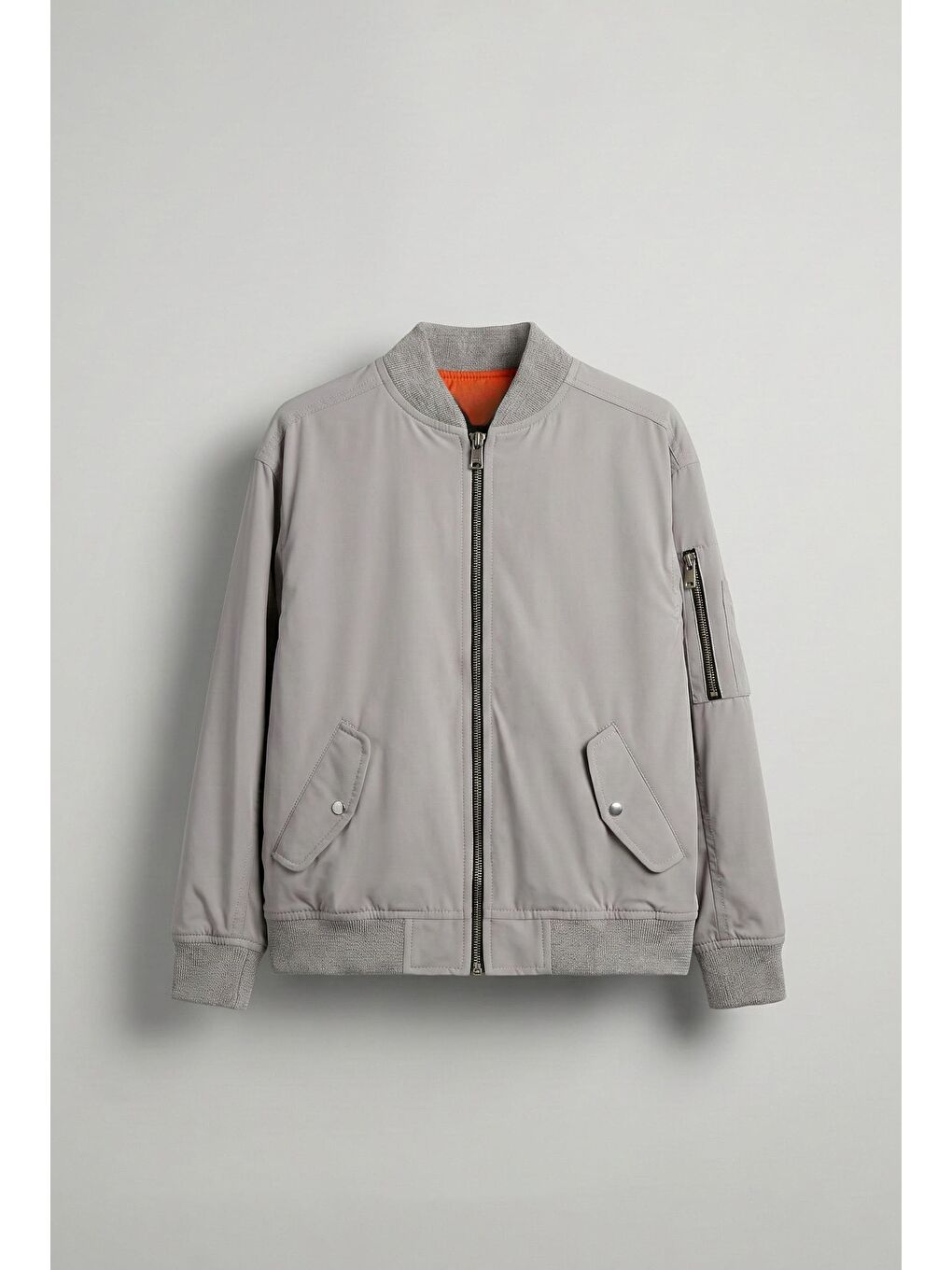 Erkek Basic Bomber Ceket Gri