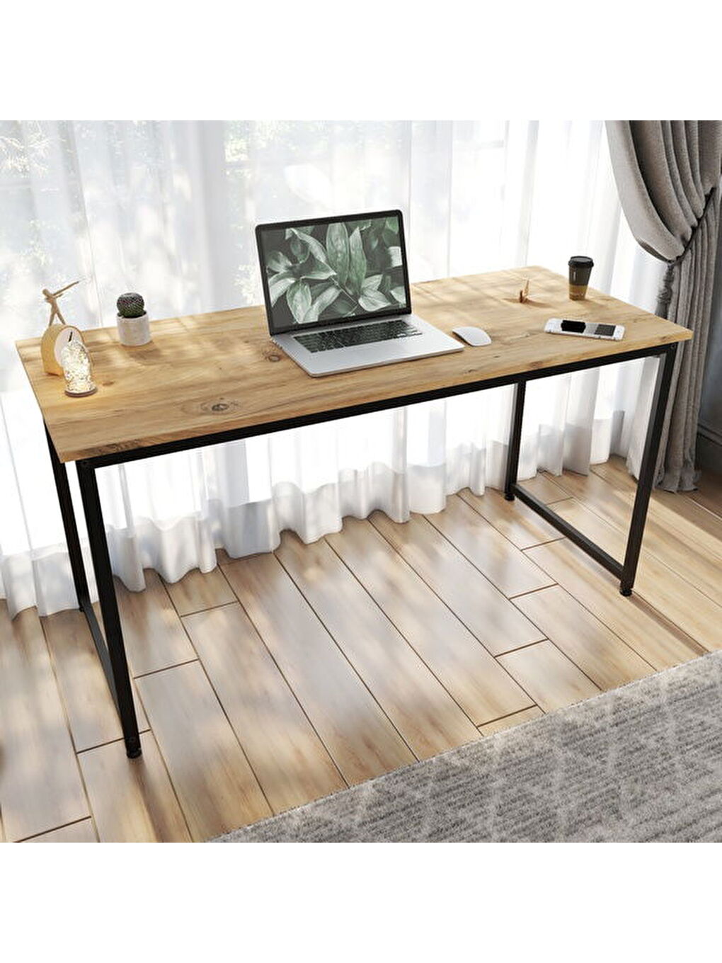 Kahverengi Çalışma Masası - Atlantik Çam - 140 cm-4