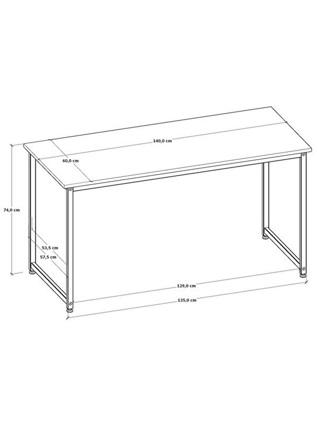 Kahverengi Çalışma Masası - Atlantik Çam - 140 cm-5