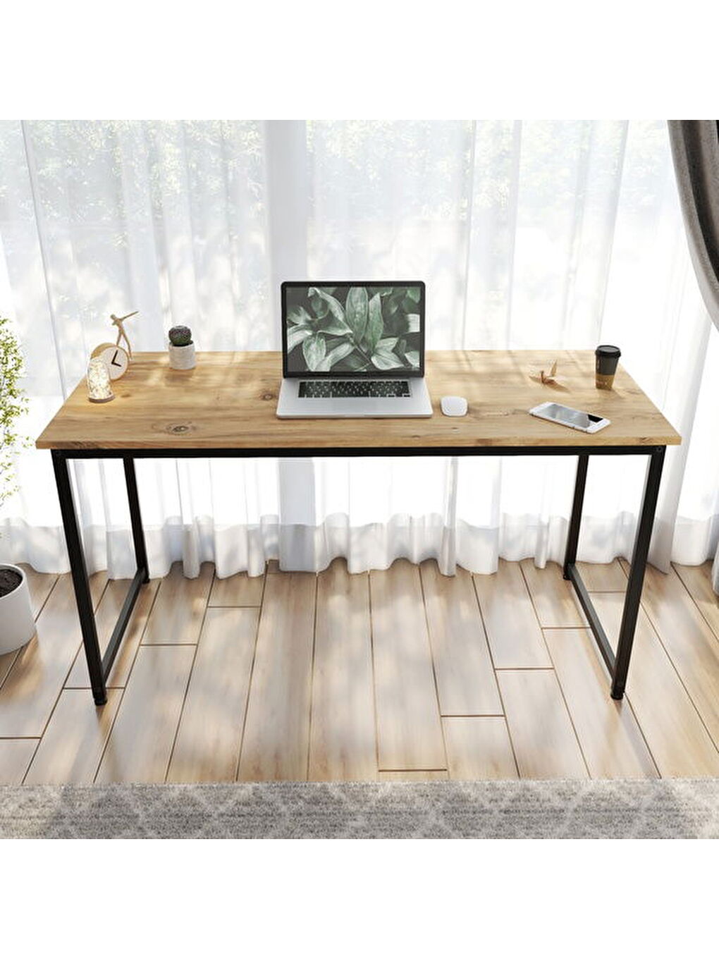 Kahverengi Çalışma Masası - Atlantik Çam - 140 cm-8