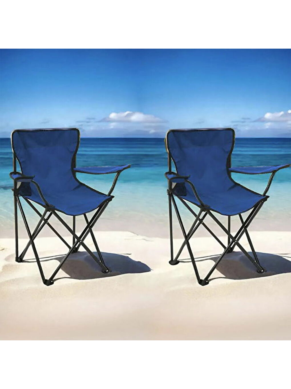 2'li Piknik ve Kamp Sandalyesi - Mavi