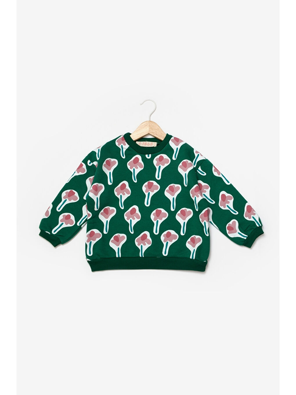 Yeşil Çiçek Desenli Kız Çocuk Eşofman Takımı - Gemma-3