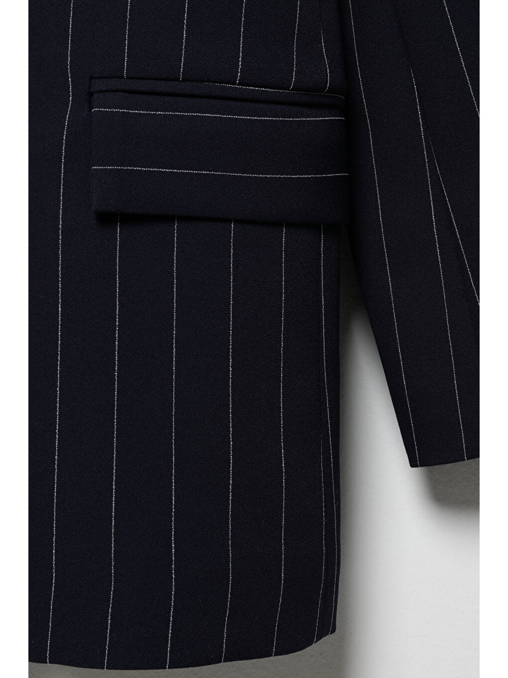 Çizgi Detaylı Blazer Ceket Lacivert-1