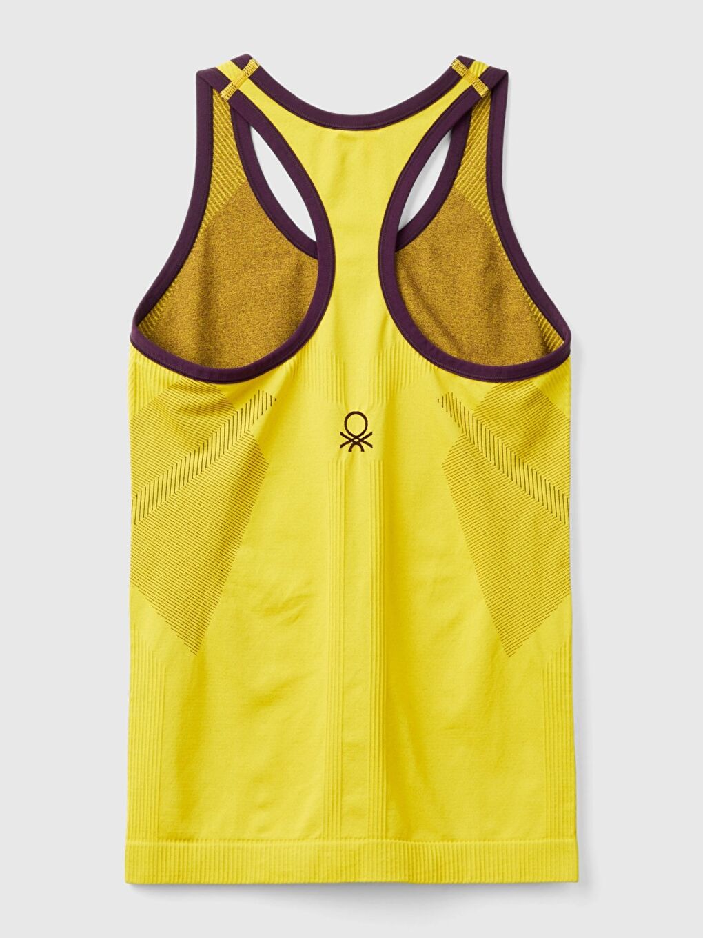 Kadın Sarı Kontrast Renk Detaylı Kolsuz Halter Yaka Üst-1