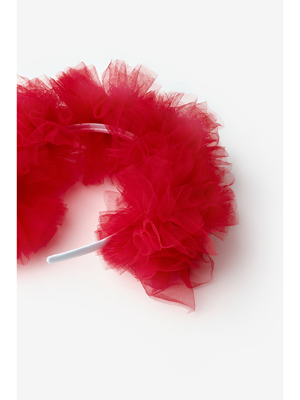 Kırmızı Tül Ponponlu Kız Çocuk Taç-1