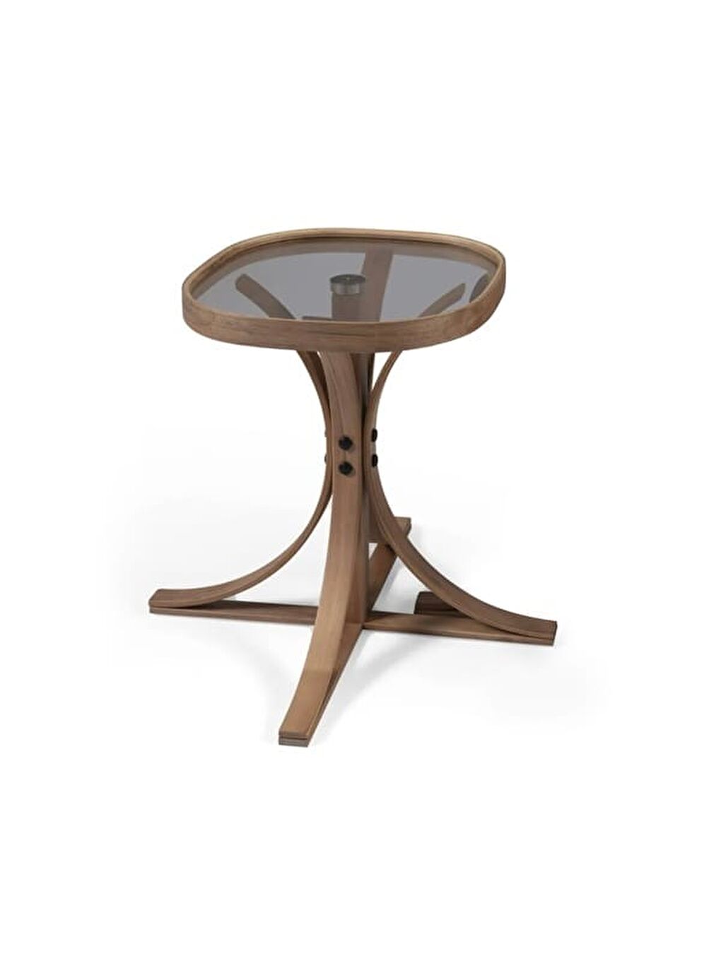 Beyaz Suave Zigon Sehpa - Ceviz / Füme - 42 cm-2