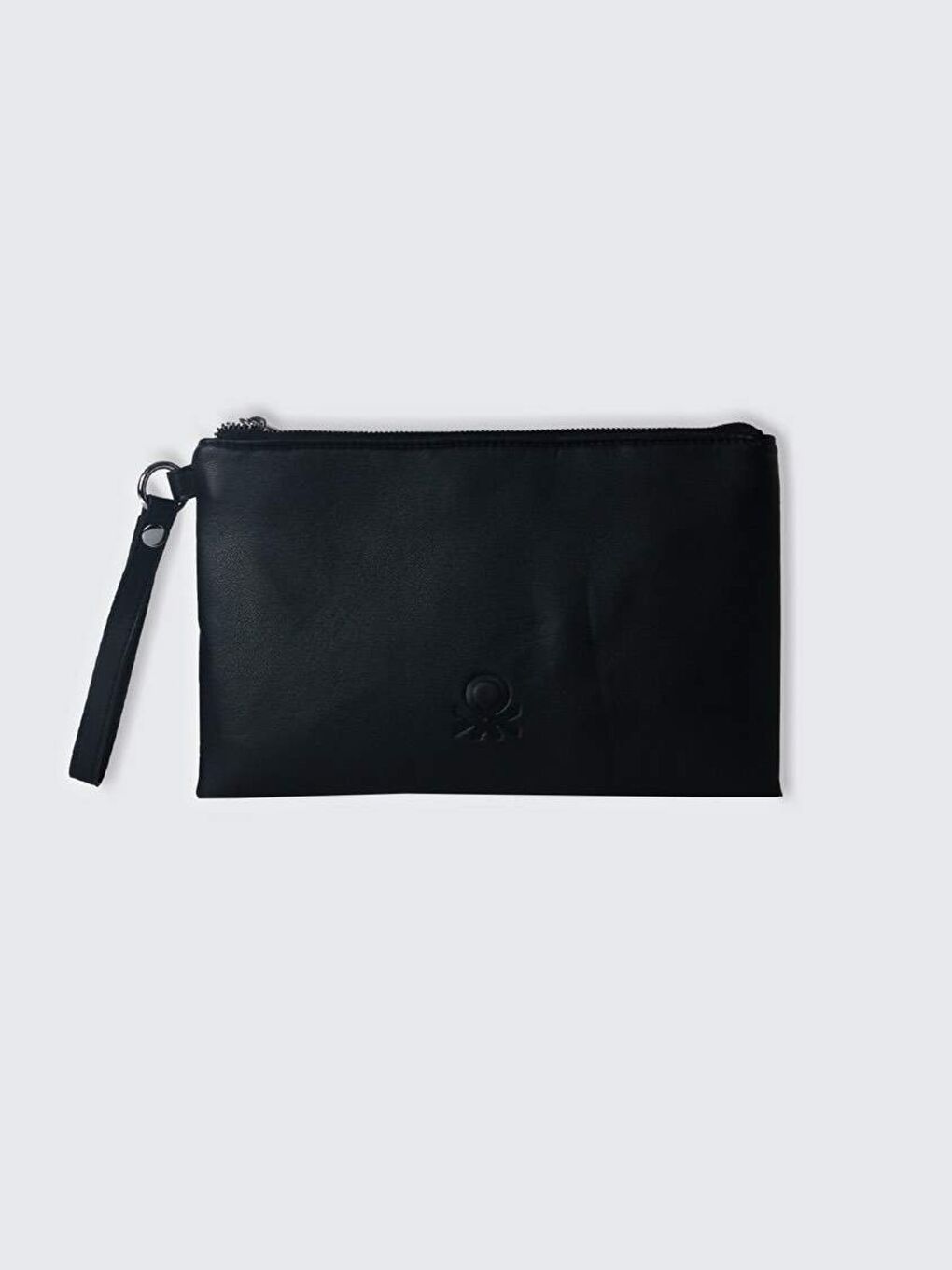 Kadın Siyah Önü Logo Detaylı Mini Askılı Yumuşak Suni Deri Cüzdan