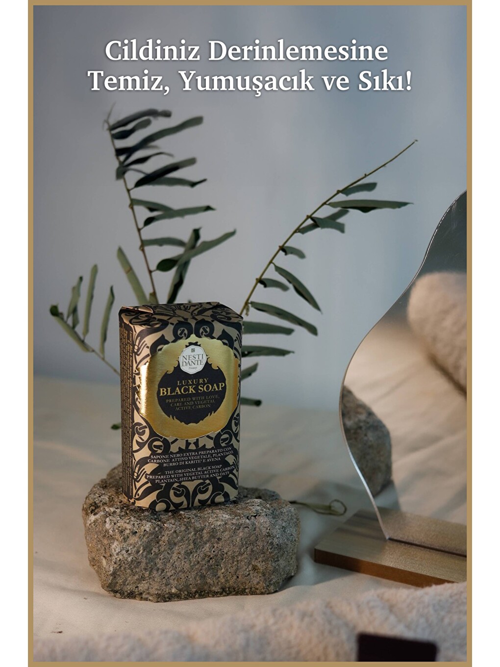 Luxury Black Katı Sabun 250 gr | Aktif Karbon ve Shea Yağı | Canlandırıcı ve Sıkılaştırıcı | Banyo S-4