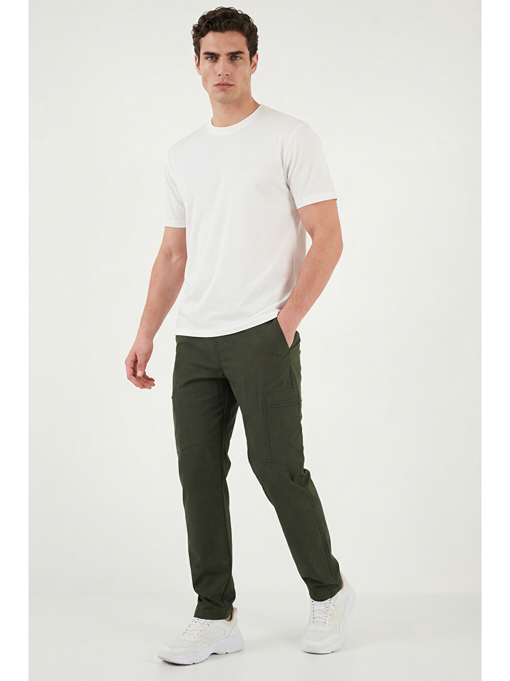 Haki Regular Fit Normal Bel Düz Paça Pantolon 693158-2