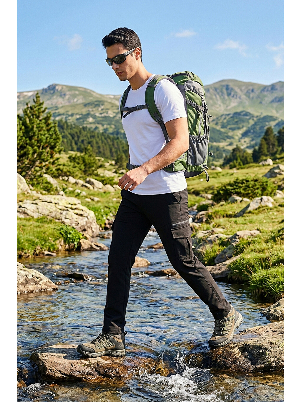 Siyah Regular Fit Normal Bel Cep Detaylı Trekking Ve Kurye Pantolon 693150