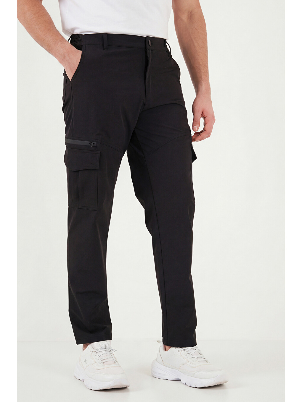 Siyah Regular Fit Normal Bel Cep Detaylı Trekking Ve Kurye Pantolon 693150-4