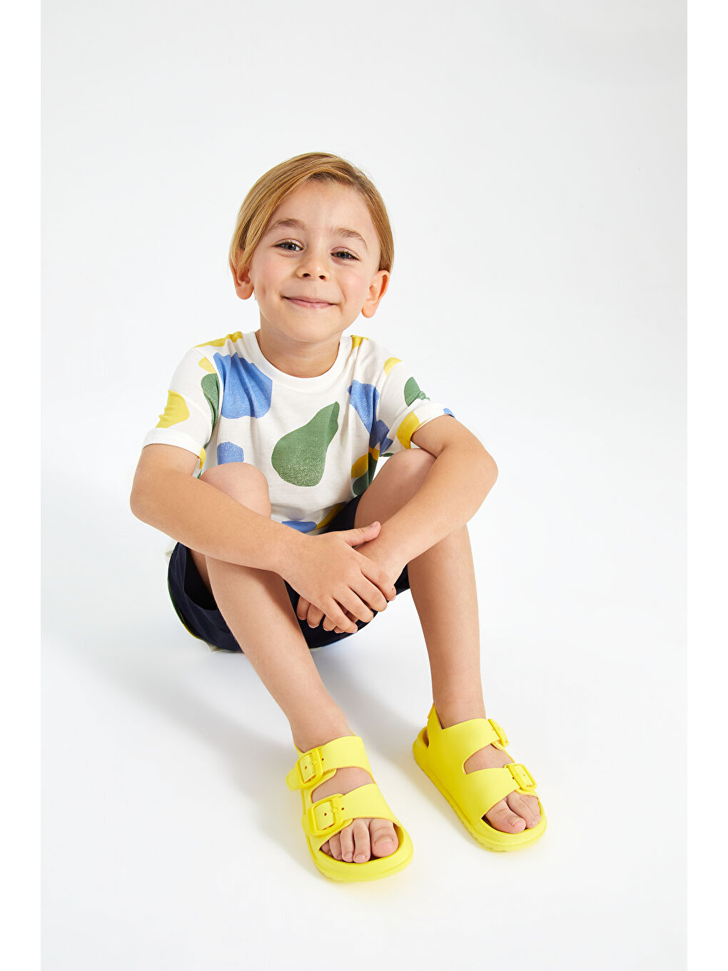 Miyu Hafif Unisex Okul Öncesi Sarı Sandalet-7