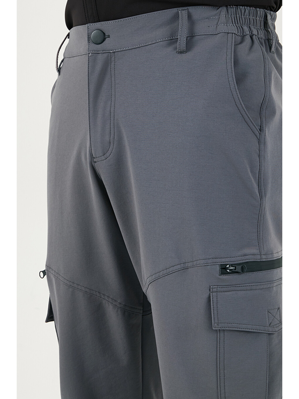 Gri Regular Fit Normal Bel Cep Detaylı Trekking Ve Kurye Pantolon 693150-4