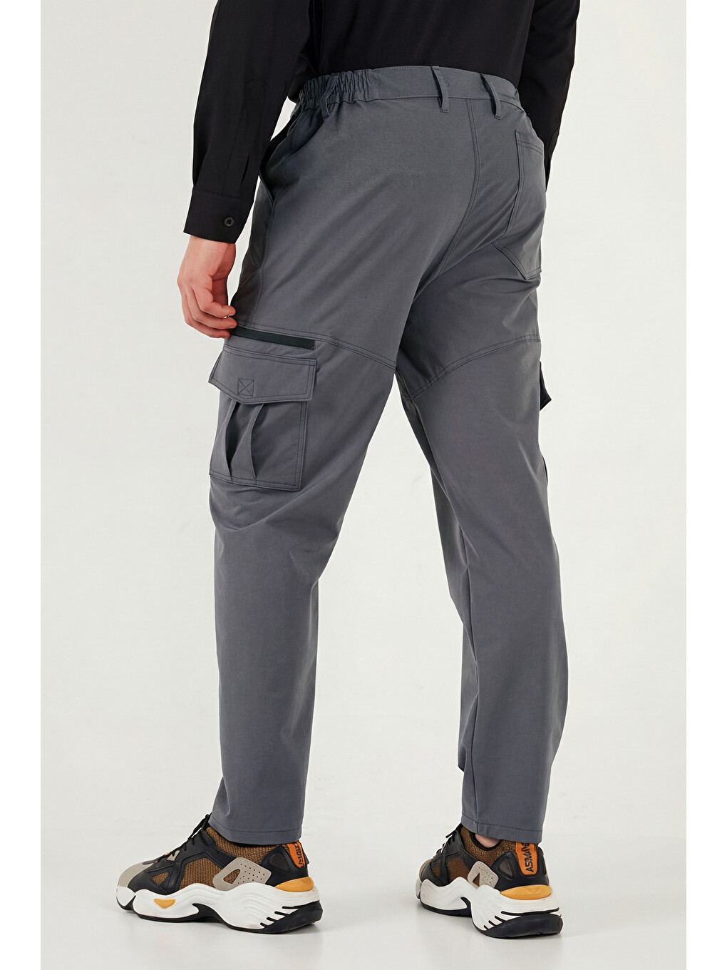 Gri Regular Fit Normal Bel Cep Detaylı Trekking Ve Kurye Pantolon 693150-5