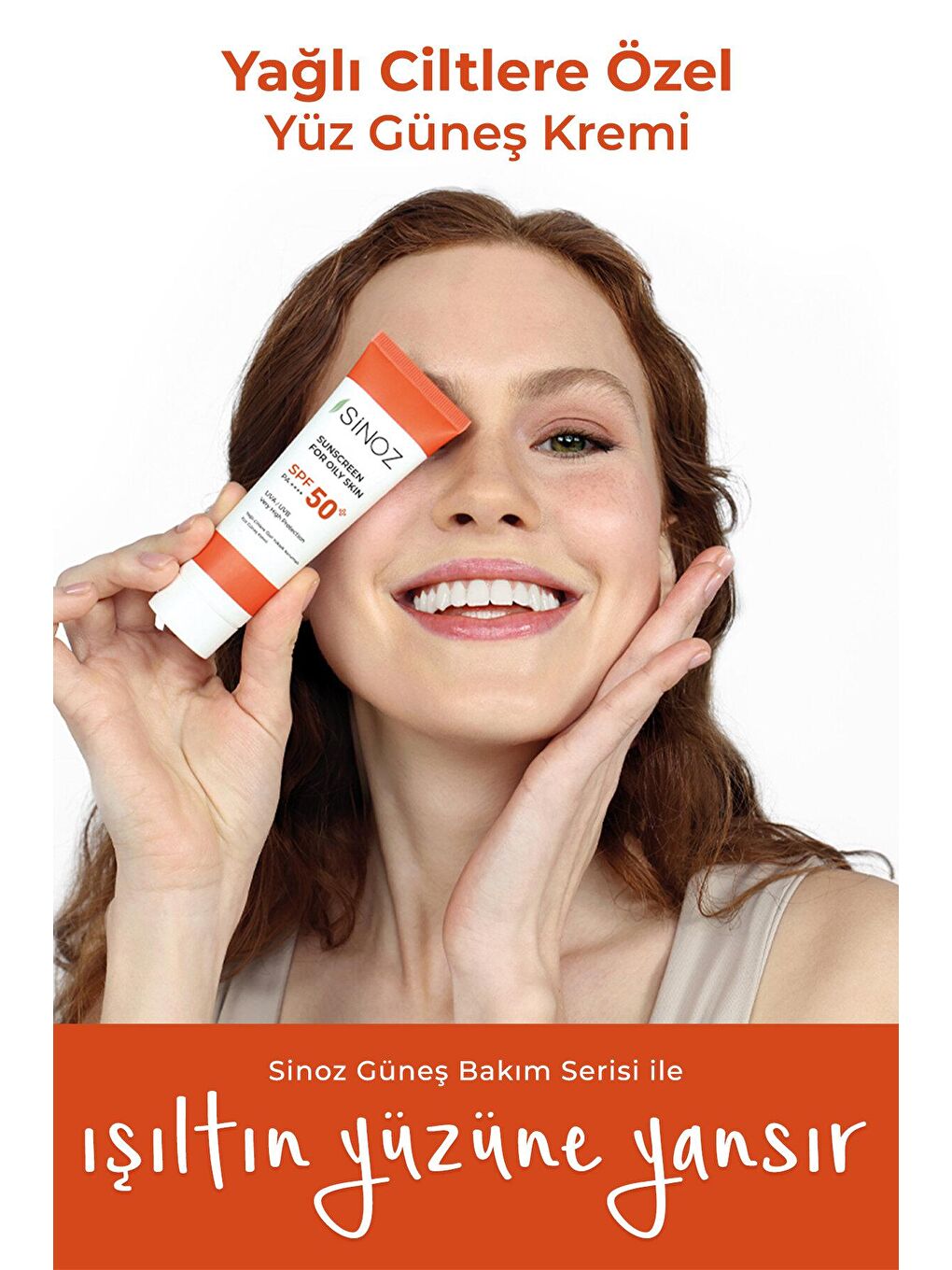 Sinoz Şeffaf SPF 50+ Sebum Aydınlatıcı Yüksek Koruma Yüz Güneş Kremi 50 ml Karma Yağlı Ciltler İçin - 1