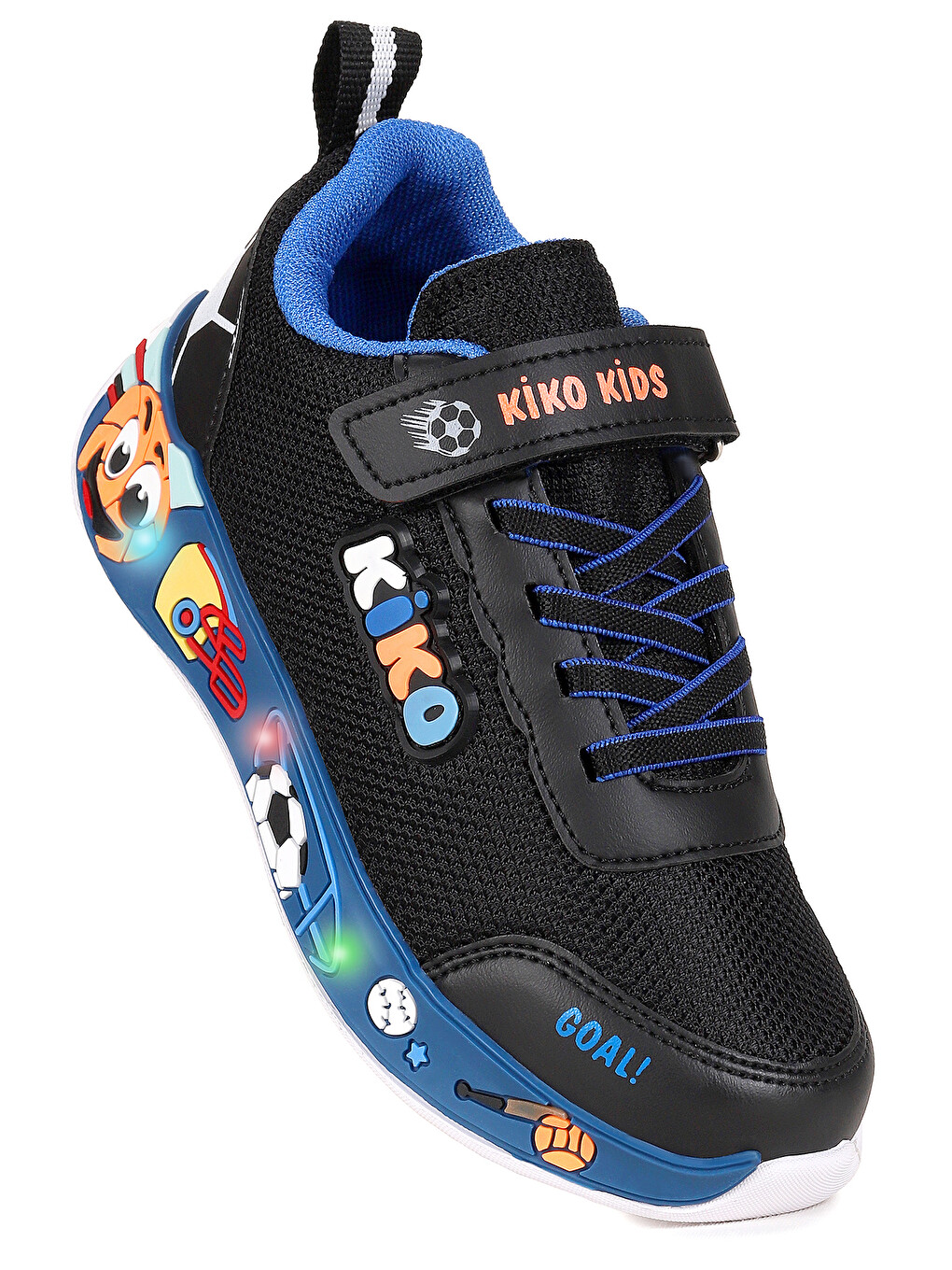Siyah Velcro Işıklı Günlük Cırtlı Erkek Çocuk Spor Ayakkabı