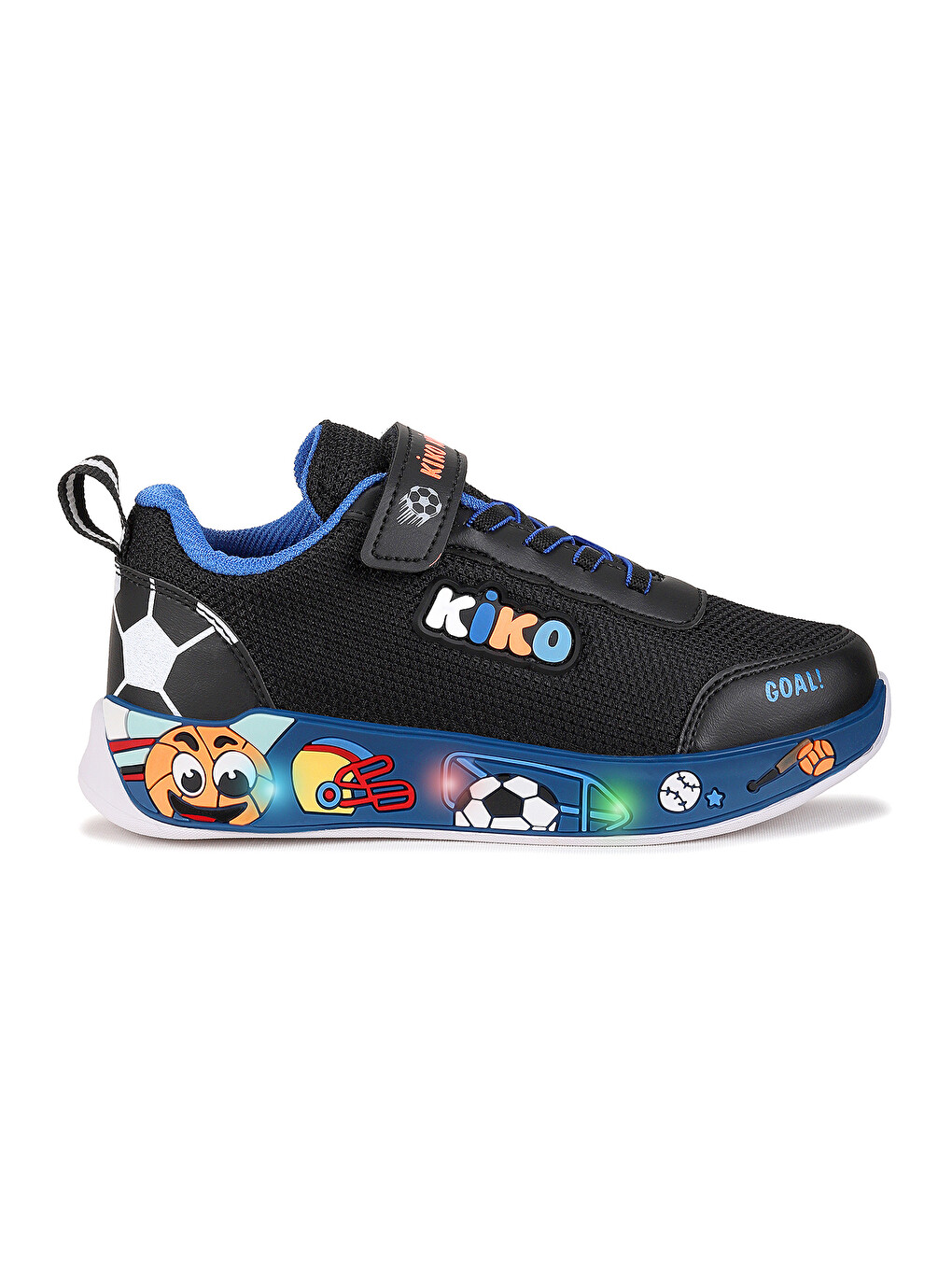 Siyah Velcro Işıklı Günlük Cırtlı Erkek Çocuk Spor Ayakkabı-3