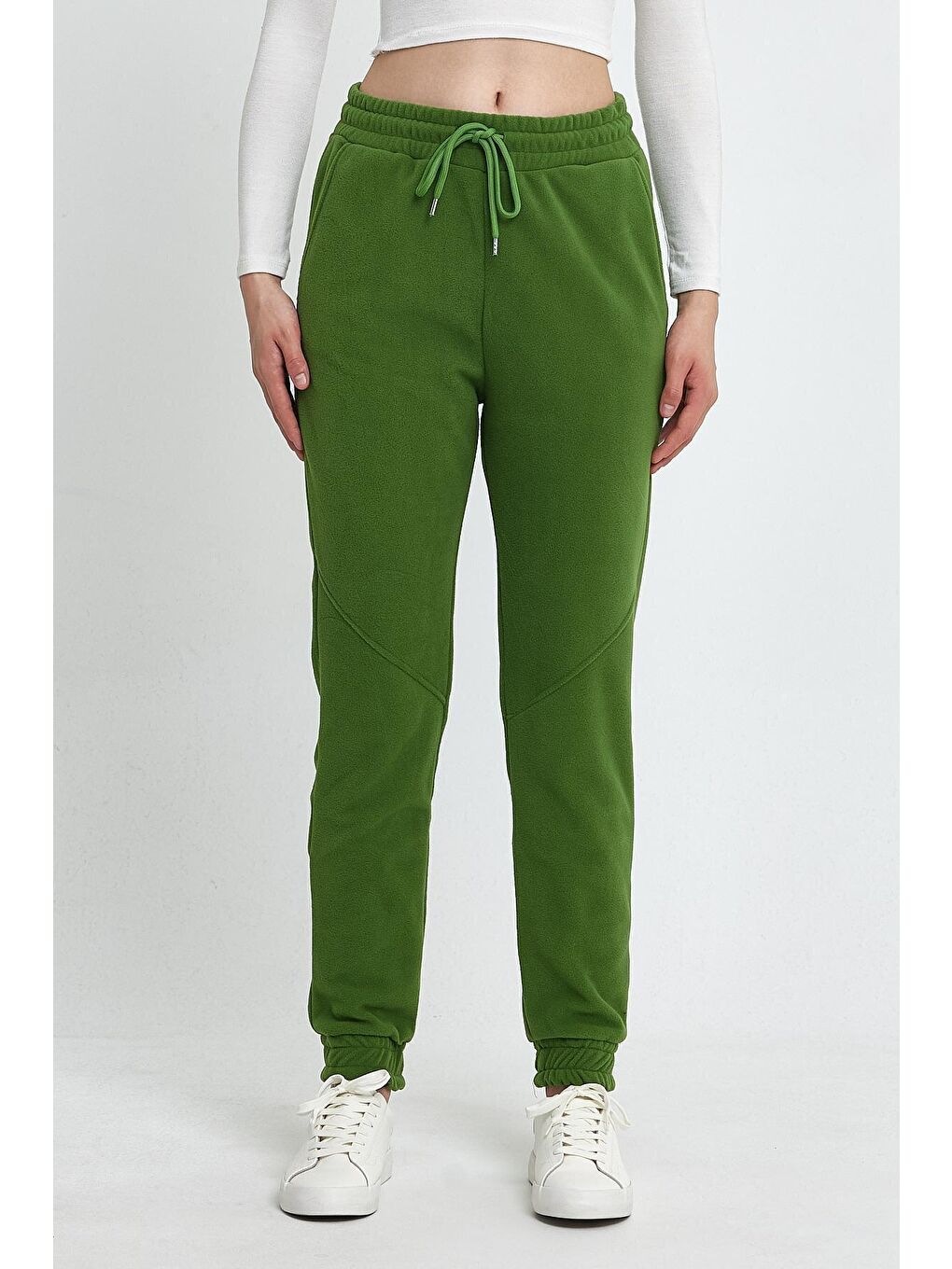 Yeşil Kadın Rahat Kalıp Softech Polar Sweat Eşofman Altı SPR24EA97-2