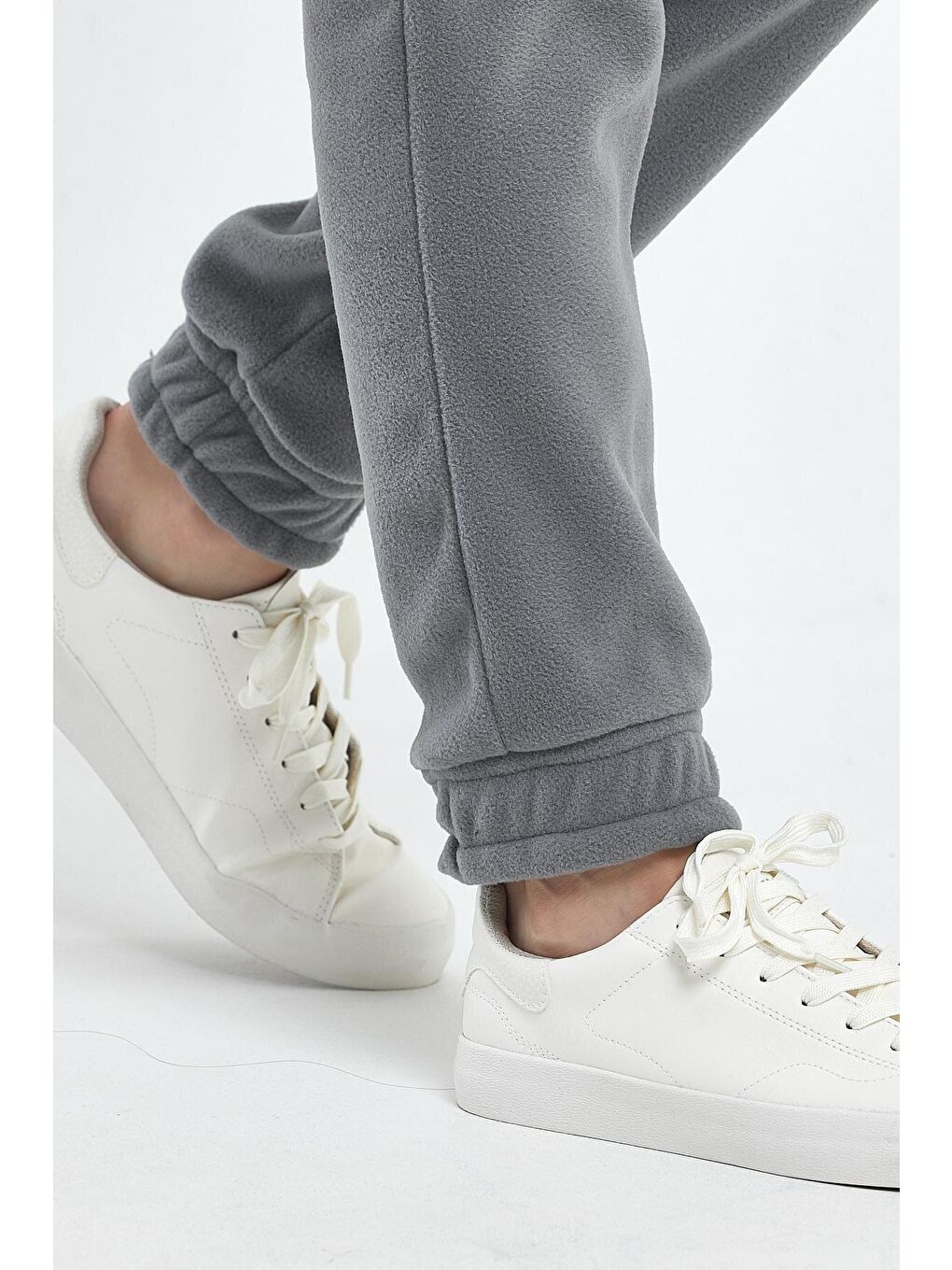 Gri Kadın Rahat Kalıp Softech Polar Sweat Eşofman Altı SPR24EA97-3