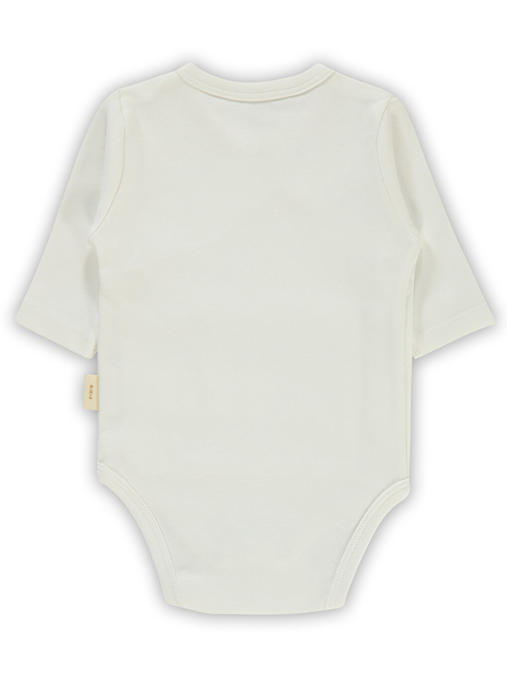 Baby Organik Pamuklu Kruvaze 0-6 Ay Çıtçıtlı Badi - Ekru 6-9 Ay-2