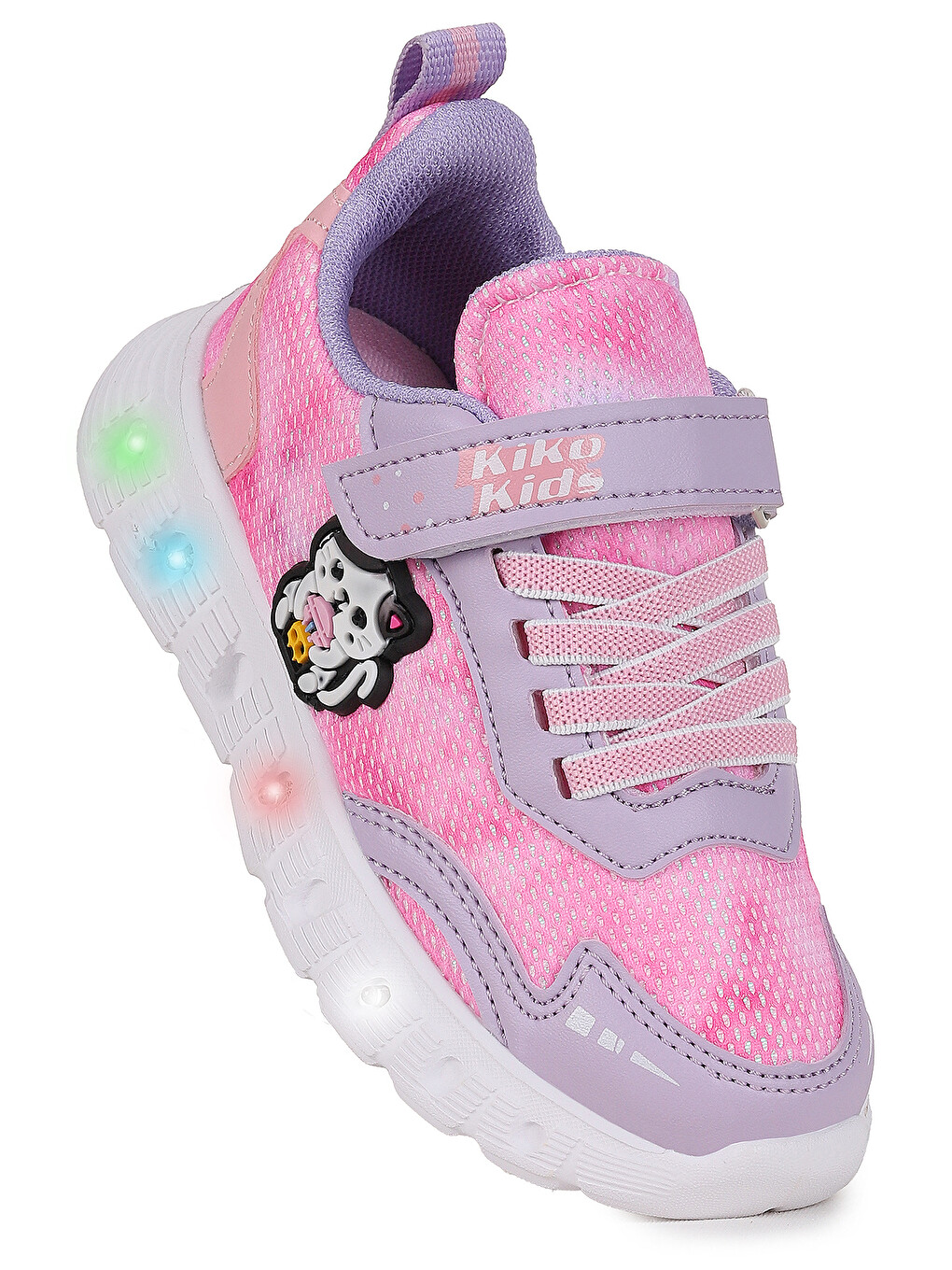 Lila Nebula Işıklı Cırtlı Kız Çocuk Spor Ayakkabı