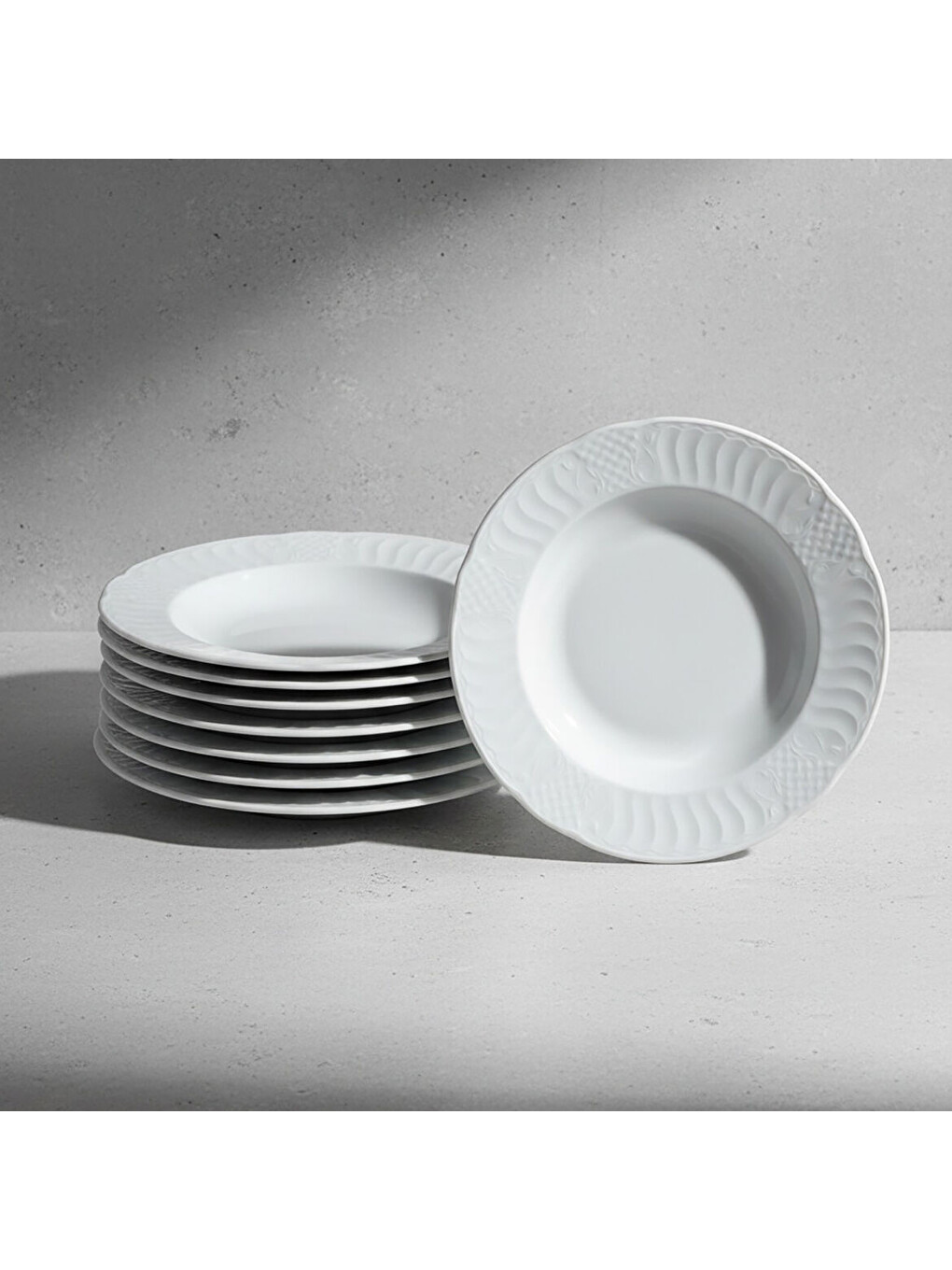 Ekru Sembol 6 Parça 22 Cm Çukur Yemek Tabağı-4