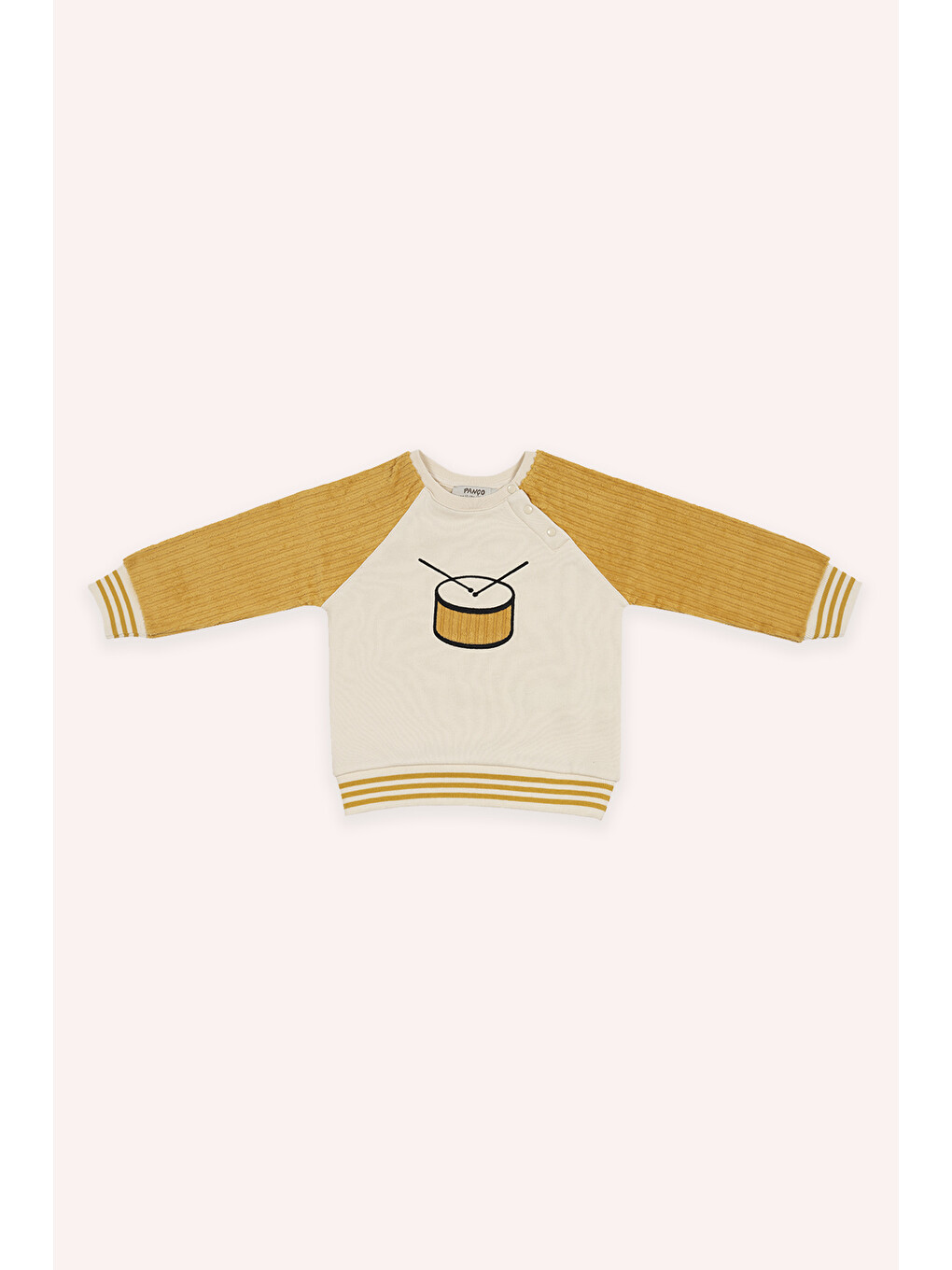 Erkek Bebek Nakışlı Reglan Kollu Bej Sweatshirt