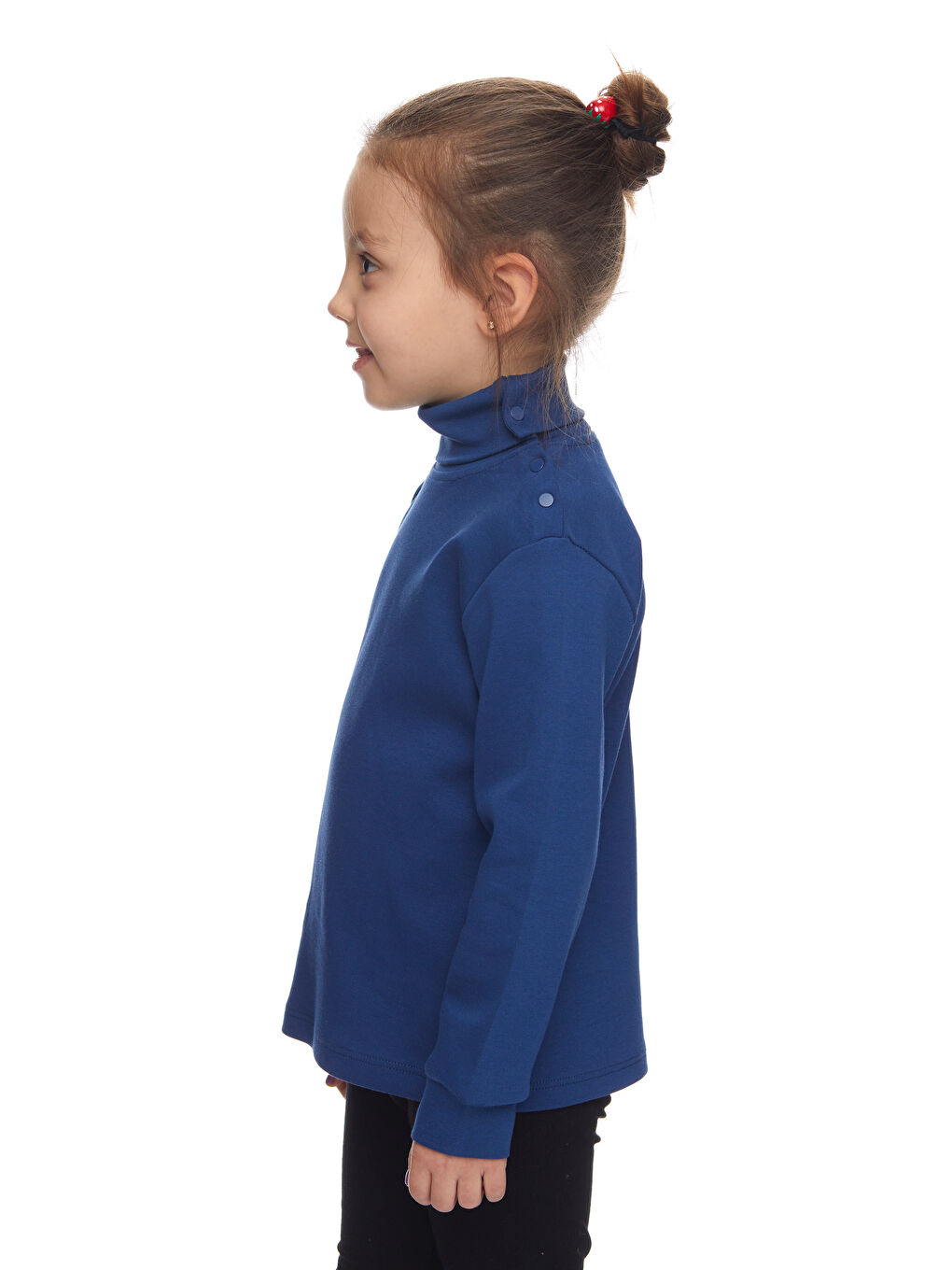 İndigo Kız Çocuk Tam Balıkçı Uzun Kol Çıtçıtlı Tişört-1