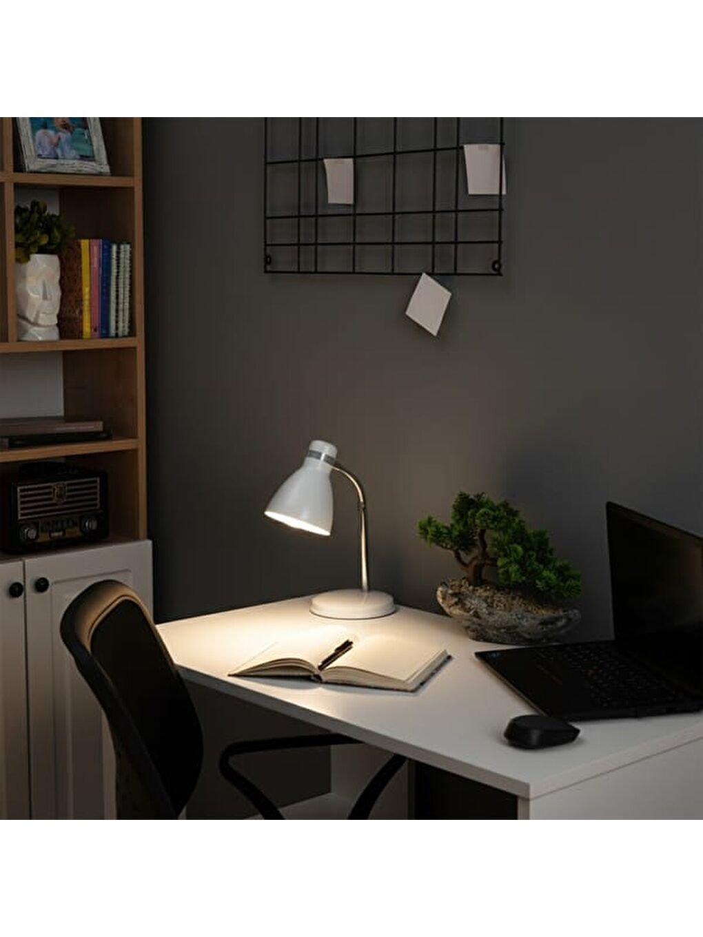 Modern Krom Spiralli Masa Lambası - Beyaz-2