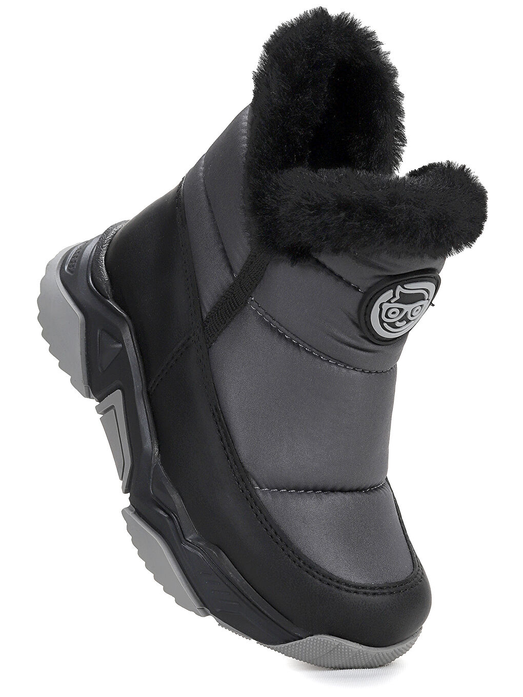 Gri Pamela Fermuarlı Kız Çocuk Kar Botu-1