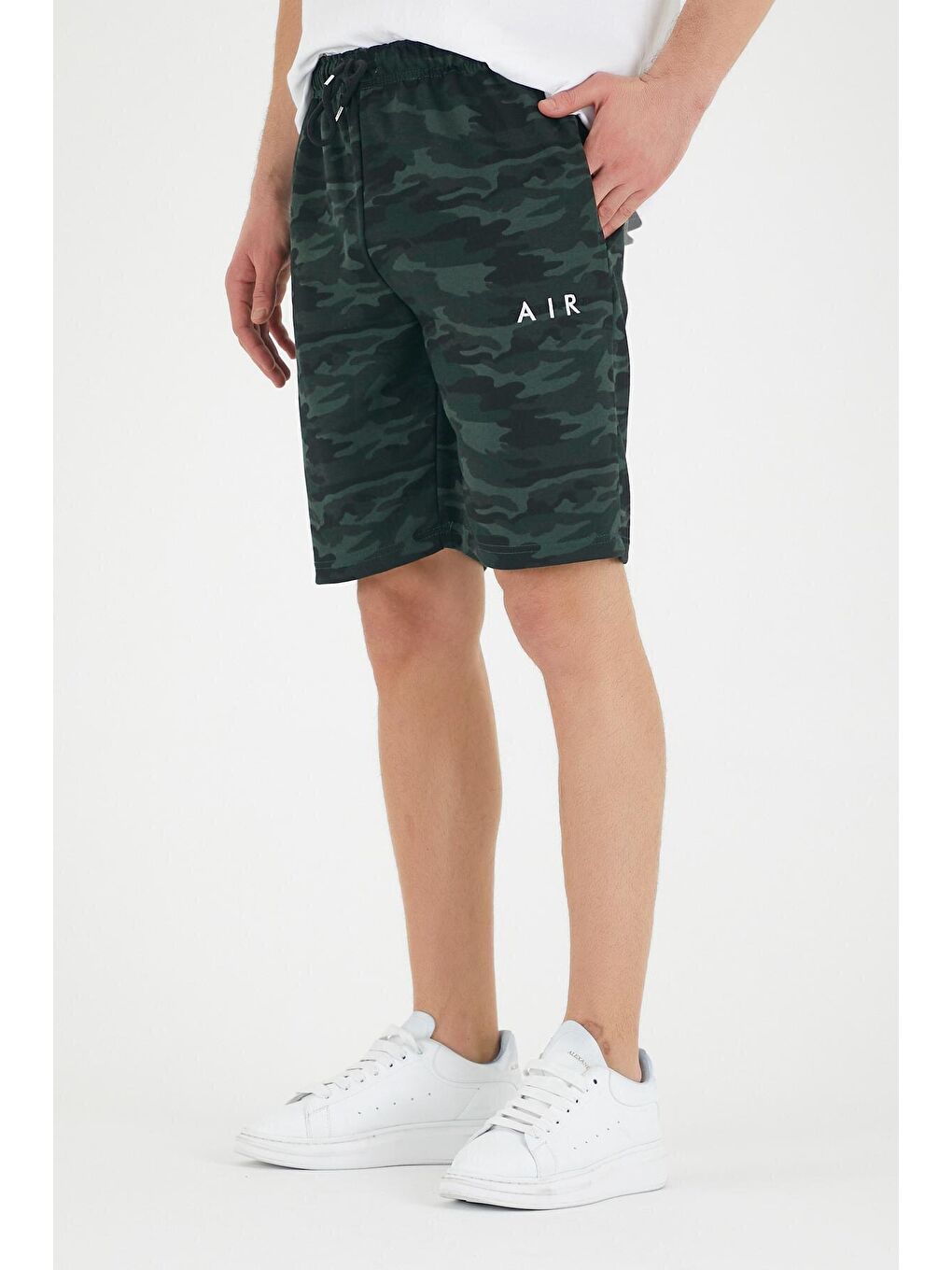 Yeşil Dar Kalıp Air Baskılı Erkek Şort SPR21Y52-2