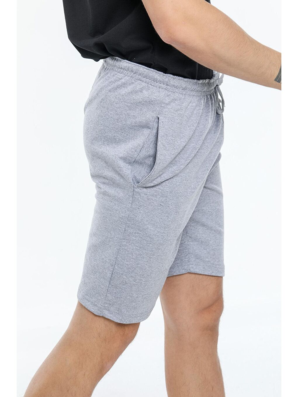 Gri Dar Kalıp Air Baskılı Erkek Şort SPR21Y52-2