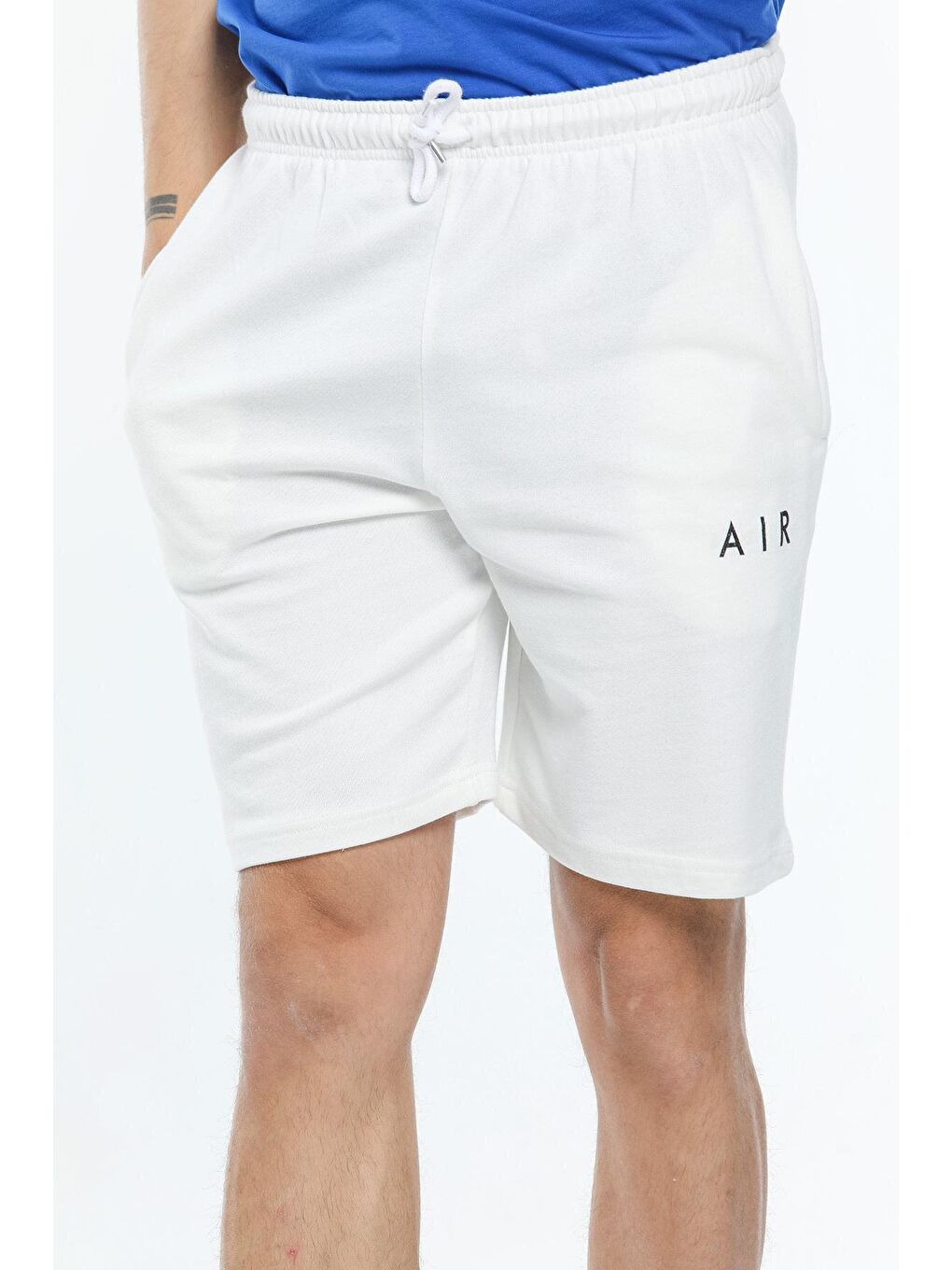 Ekru Dar Kalıp Air Baskılı Erkek Şort SPR21Y52-1