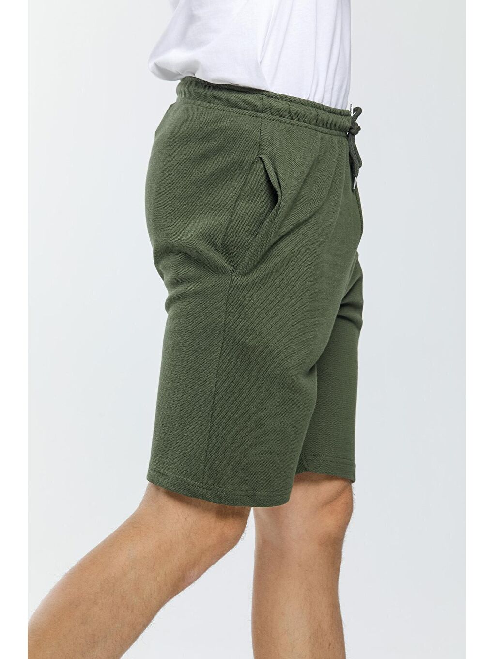 Haki Dar Kalıp Air Baskılı Erkek Şort SPR21Y52-1