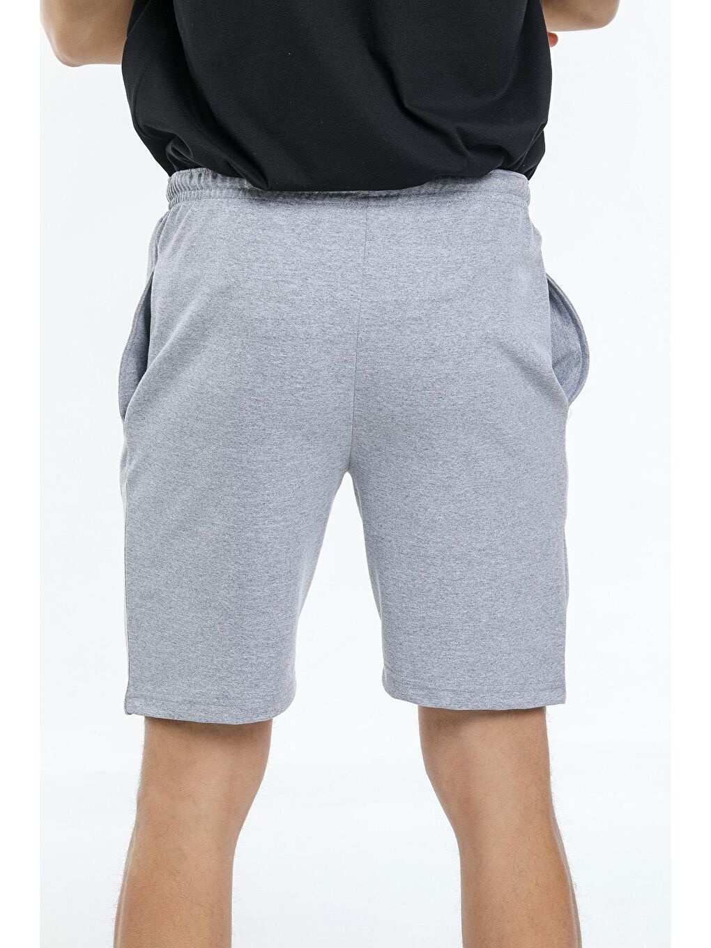 Gri Dar Kalıp Air Baskılı Erkek Şort SPR21Y52-3