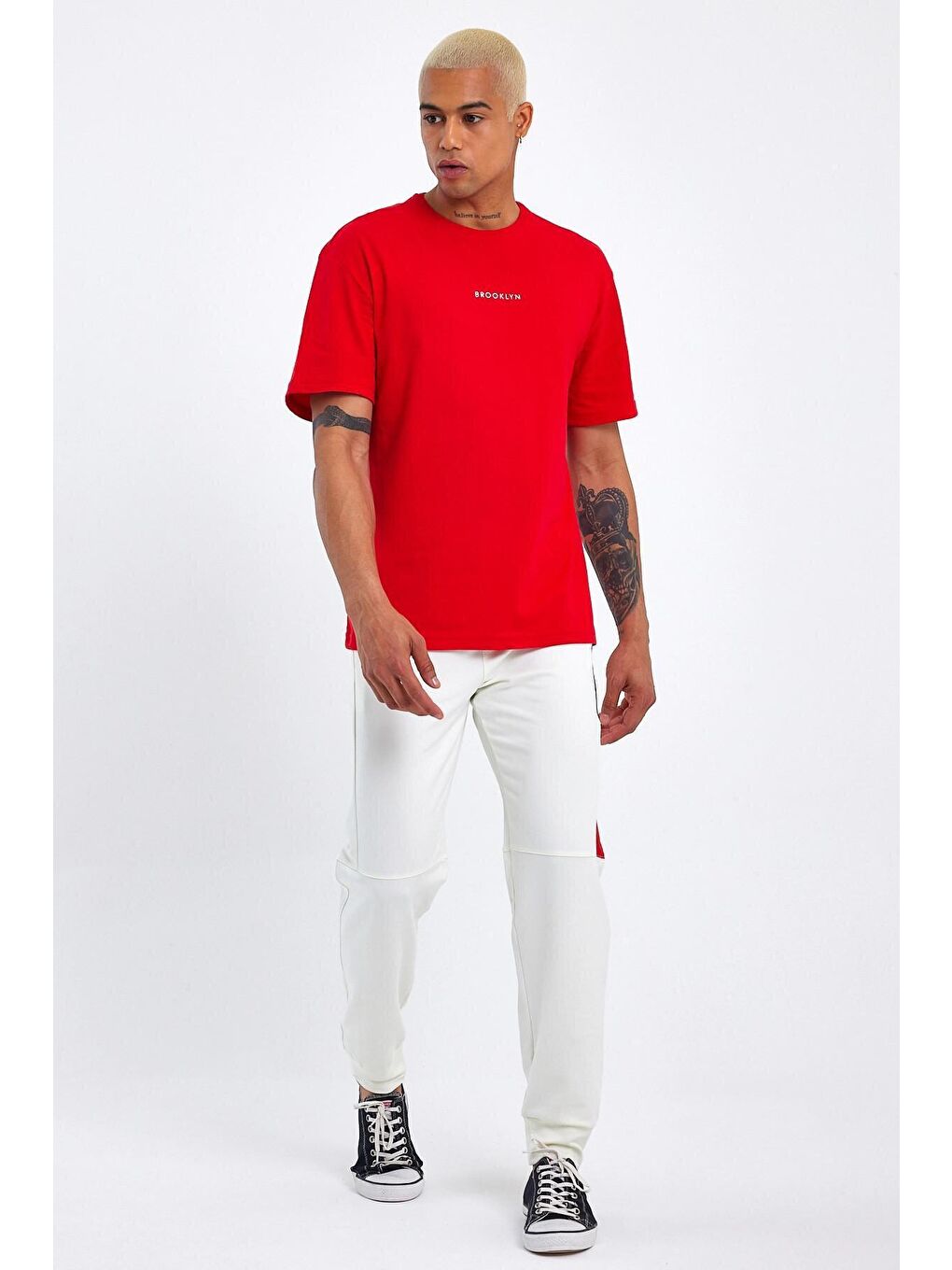 Ekru Garnili Regular Fit İnce Erkek Eşofman Altı SPR23EA351