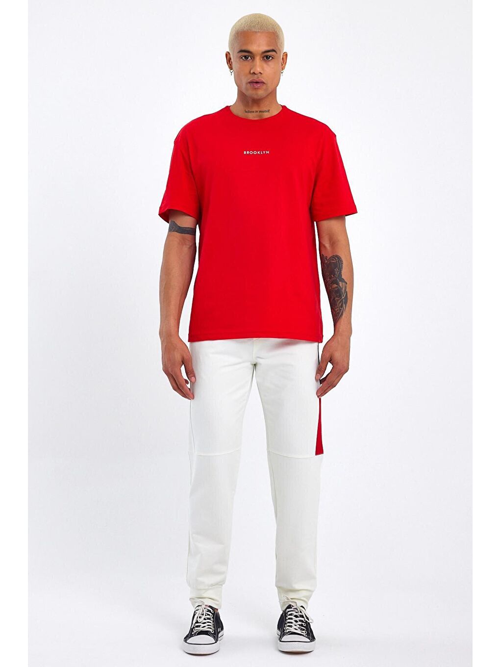 Ekru Garnili Regular Fit İnce Erkek Eşofman Altı SPR23EA351-3