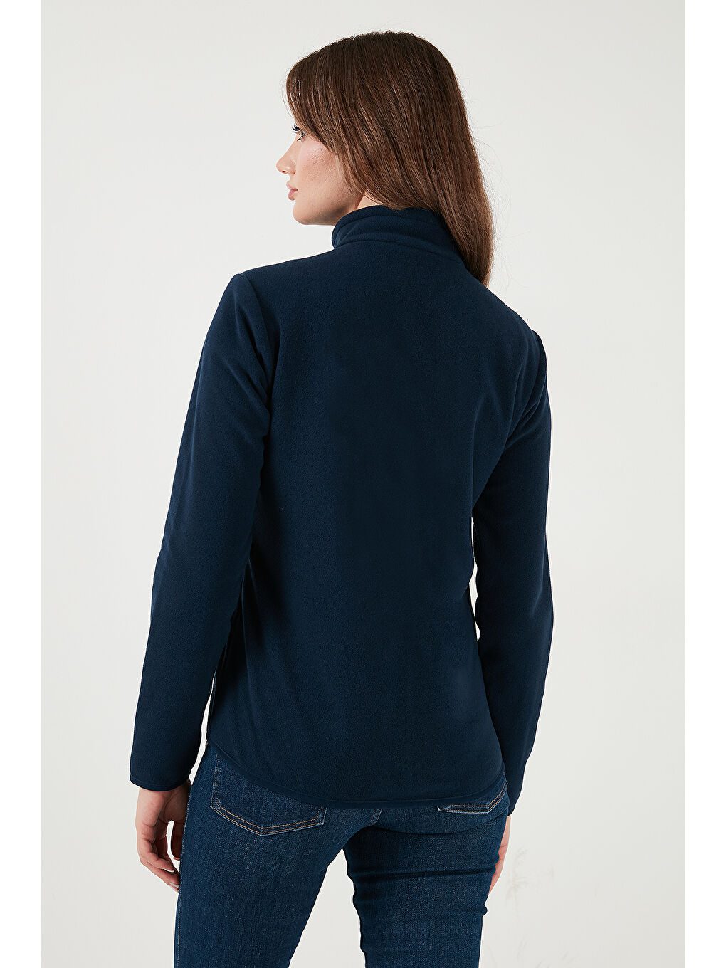 Lacivert Slim Fit Anti-Pilling Tüylenme Yapmayan Fermuarlı Cepli Polar Hırka 5907002-6