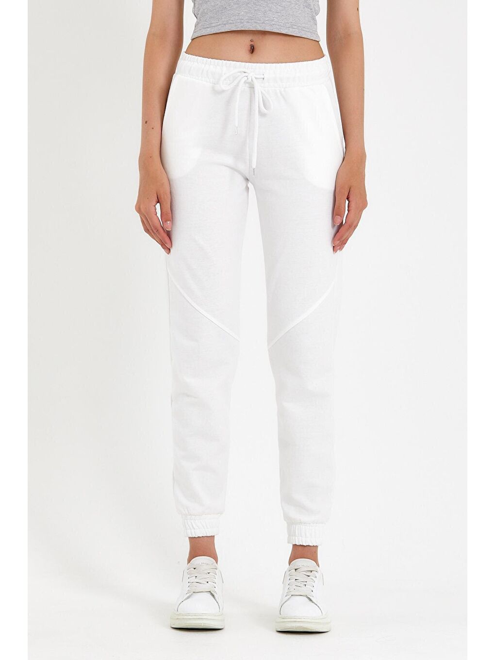 Ekru Kadın Regular Fit İnce Eşofman Altı SPR22BE158-2