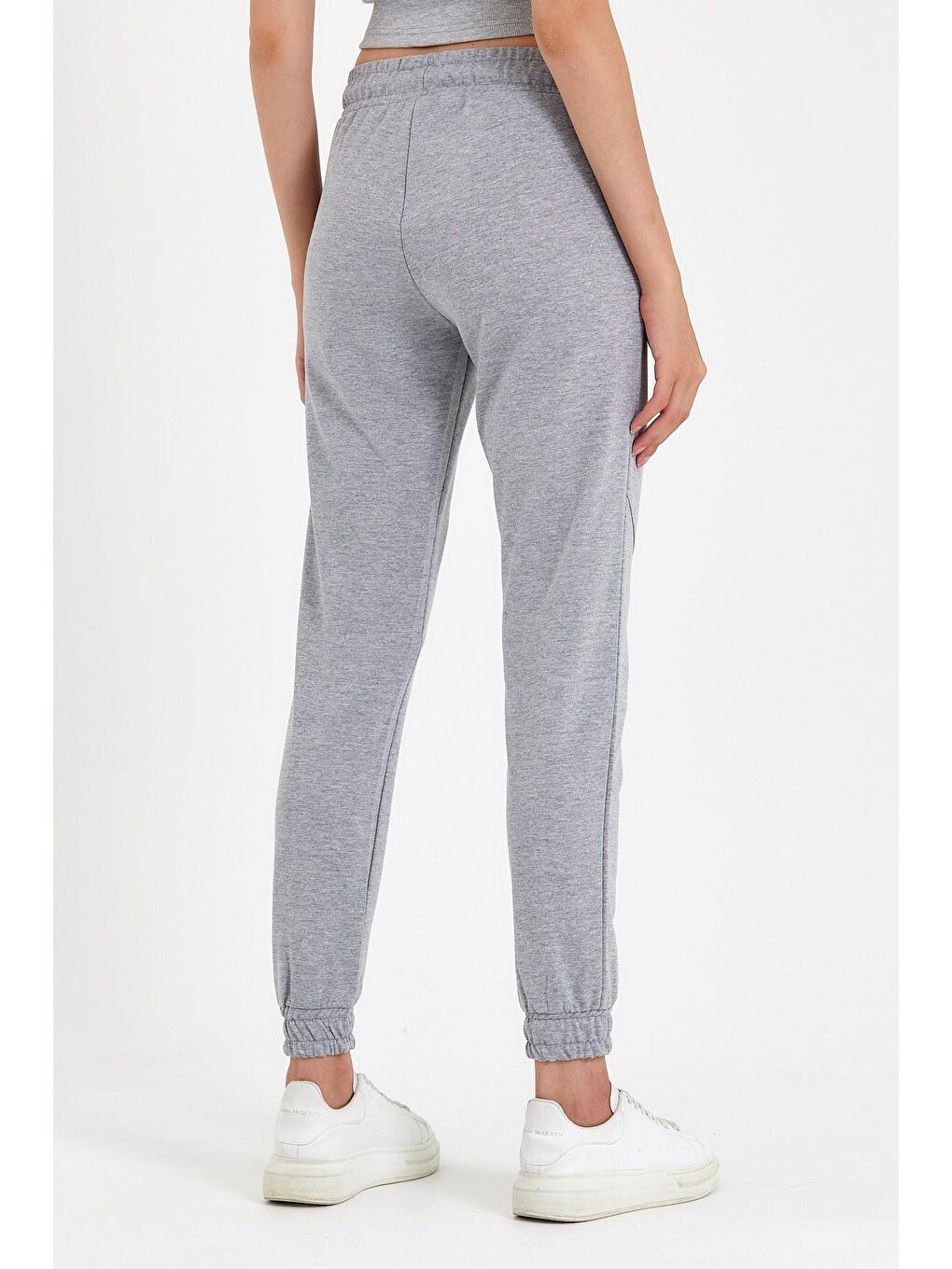 Gri Kadın Regular Fit İnce Eşofman Altı SPR22BE158-4