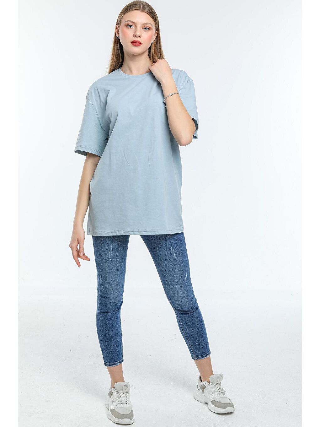 Mavi Kadın Bisiklet Yaka Regular Fit Air Baskılı Tişort SPR21YK23-3