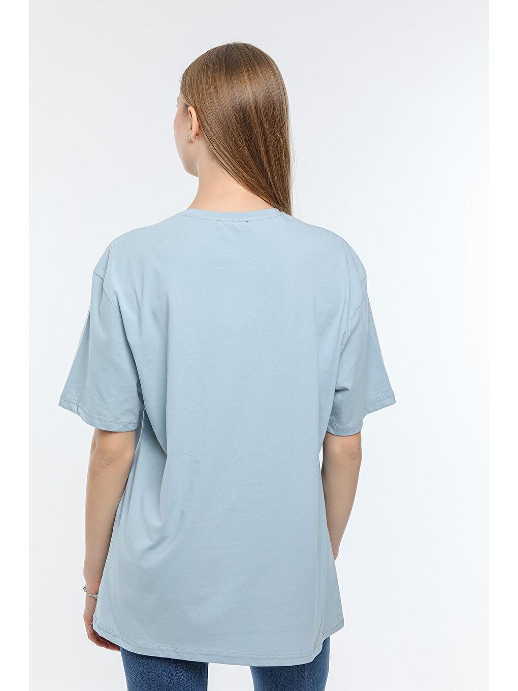 Mavi Kadın Bisiklet Yaka Regular Fit Air Baskılı Tişort SPR21YK23-4