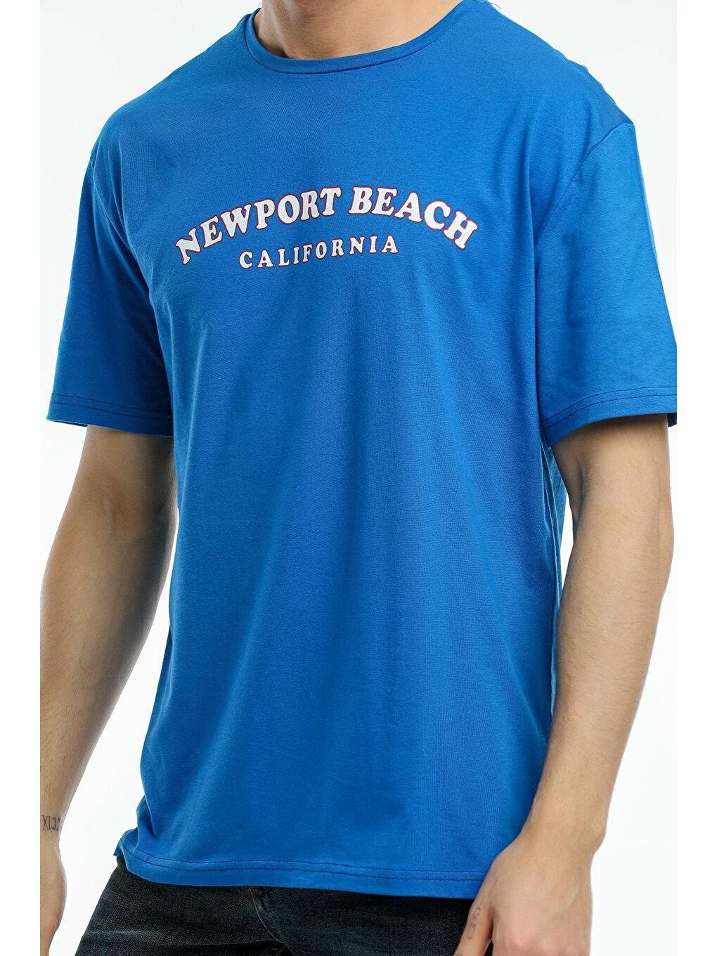 Mavi Erkek Bisiklet Yaka Baskılı Slim Fit Tişort SPR21Y26-3