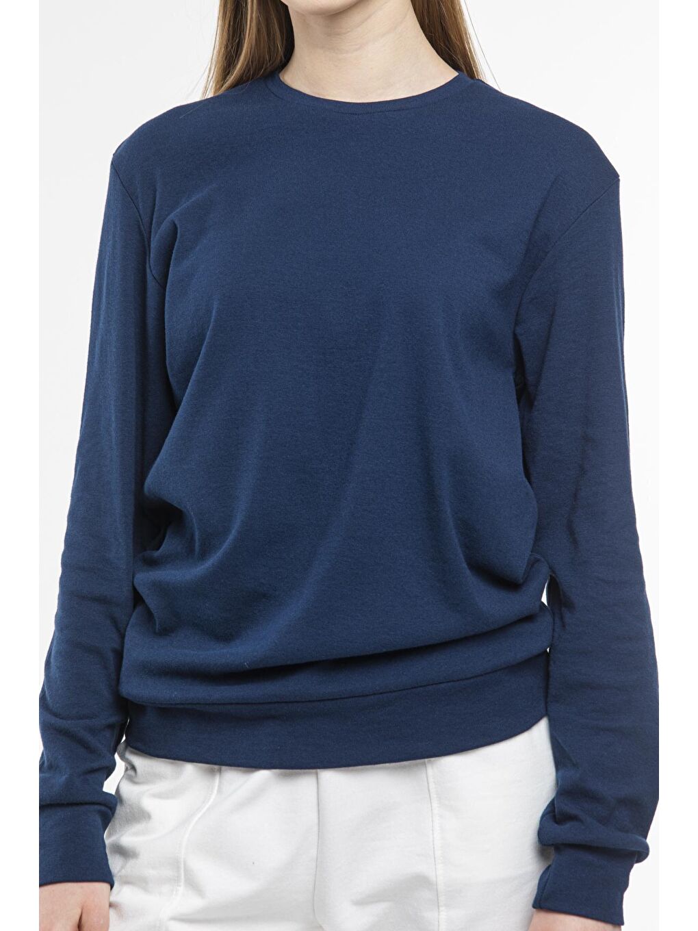 Lacivert Kadın Bisiklet Yaka Regular Fit Sweatshirt spr21k17-4