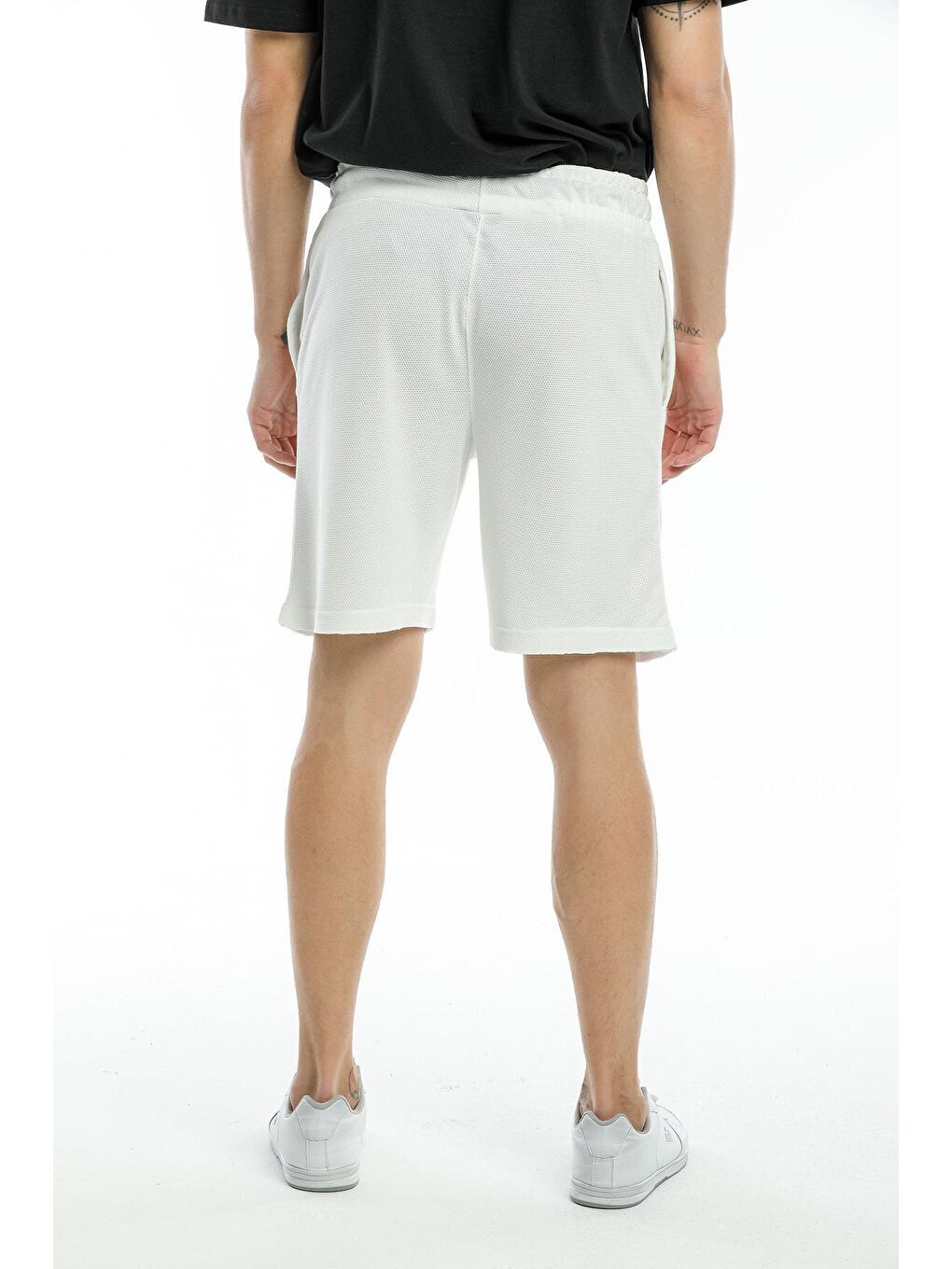 Ekru Nakışlı Erkek Şort SPR21Y58-3